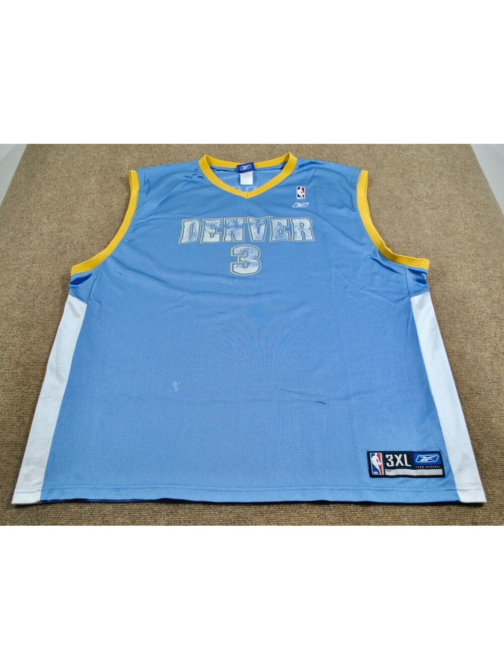 Denver Nuggets Allen Iverson Reebok Powder Blue NBA Basketball Jersey 3X-Large